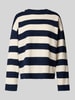 Vero Moda Boxy Fit Strickpullover aus Viskose-Mix Modell 'SILJE' Marine