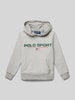 Polo Sport Hoodie mit Label-Print Mittelgrau Melange