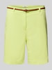 B.Young Regular Fit Shorts mit Gürtel Modell 'Days' Neon Gelb