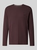 BOSS Regular Fit Langarmshirt aus Baumwoll-Mix Dunkelbraun