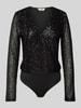 mbyM Longsleeve mit Paillettenbesatz Modell 'Lilu' Black