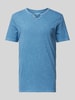 Jack & Jones T-shirt met V-hals, model 'SPLIT' Oceaanblauw