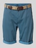 Lerros Bermudas mit Gürtel und Gesäßtaschen Rauchblau
