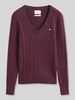 GANT Regular Fit Pullover aus Baumwoll-Mix mit Logo-Stitching Bordeaux