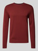 Tom Tailor Gebreide pullover met labelstitching, model 'BASIC' Bordeaux