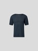 Roberto Collina T-Shirt mit Leinen Dunkelblau