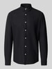 Only & Sons Slim Fit Leinenhemd mit Kentkragen Modell 'CAIDEN' Black