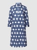 Christian Berg Woman Hemdblusenkleid aus Baumwolle mit Allover-Print Dunkelblau