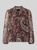 ZABAIONE Regular Fit Bluse mit Schnürung Modell 'Lu44ciaa' Dunkelbraun