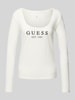 Guess Shirt met lange mouwen en labelprint, model 'CARRIE' Offwhite