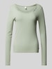 QS Longsleeve met ronde hals Lichtgroen