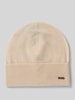 BOSS Beanie met labelapplicatie, model 'Lari' Offwhite