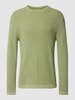 Selected Homme Regular Fit Strickpullover mit Strukturmuster Modell 'ROCKS' Hellgrün