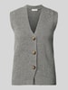 Christian Berg Woman Strickweste aus Wolle mit V-Ausschnitt Mittelgrau Melange