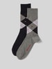 Burlington Socken mit Label-Applikation Modell 'Everyday Argyle' im 2er-Pack Hellgrau