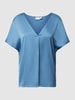 Vila Korte blouse met vleermuismouwen, model 'ELLETTE' Oceaanblauw