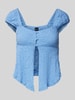 Gina Tricot Top met structuurmotief Blauw