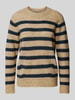 MOS MOSH Gebreide pullover met ronde hals, model 'THORA' Beige