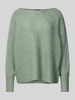 Only Pullover met extra brede schouders, model 'DANIELLA' Rietgroen