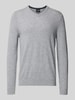 Christian Berg Men Sweter z kaszmiru z dekoltem w serek Średnioszary melanż