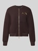 Armani Exchange Sweatjacke mit Label-Print Dunkelbraun