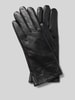 FI.NE Handschuhe in Leder-Optik Black