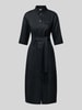 MM Leinenkleid mit Brusttasche Modell 'SALUTE' Black