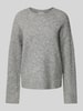 Christian Berg Woman Oversized Strickpullover mit Rundhalsausschnitt Mittelgrau Melange