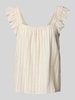 Pieces Relaxed Fit Top aus Viskose-Leinen-Mix Modell 'PIA' Ecru