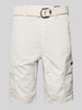Superdry Regular Fit Cargoshorts mit Gürtel Modell 'Heavy' Offwhite