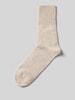 Christian Berg Woman Socken aus Kaschmir mit gerippten Rippbündchen Beige Melange