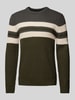 Jack & Jones Gebreide pullover met ronde hals, model 'SANDER' Olijfgroen