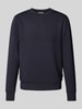 Casual Friday Sweatshirt met ribboorden, model 'Sebastian' Marineblauw