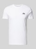 Alpha Industries T-Shirt mit Label-Print Weiss