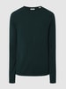 Jack & Jones Strickpullover mit Label-Patch Modell 'HILL' Dunkelgrün
