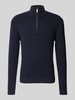 SELECTED HOMME Strickpullover mit Stehkragen Modell 'THEO' Marine