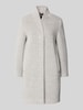 ICONS Cinzia Rocca Lange jas van een mix van katoen en alpaca met opstaande kraag Lichtgrijs gemêleerd