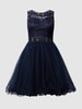 Laona Cocktailjurk met gebloemd kant Donkerblauw