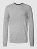 Christian Berg Men Pullover mit Woll-Anteil in unifarbenem Design Mittelgrau meliert