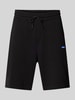 Hugo Blue Regular Fit Sweatshorts mit Label-Patch Modell 'Nasensio' Black