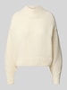 Marc Cain Relaxed fit wollen pullover met alpaca in gebreide look Offwhite