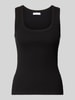 Topshop Tanktop in riblook model 'HONEY' Zwart