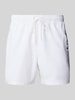 Tommy Hilfiger Regular Fit Badeshorts mit Label Stitching Weiss