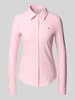 Tommy Hilfiger Shaped fit overhemdblouse van katoenmix Rosé