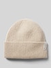 Marc O'Polo Beanie mit Schurwolle in Ripp-Optik Beige