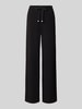 MAC Wide leg broek met tunnelkoord model 'Chrisy' BLACK