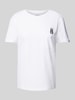 Jake*s Casual T-Shirt mit Motiv-Stitching Weiss