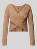 Pieces Gebreide cardigan met V-hals, model 'NANU' Terracotta