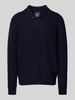 Superdry Gebreide pullover met opstaande kraag Donkerblauw