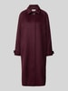 Christian Berg Woman Selection Regular fit lange jas met opstaande kraag Donkerbruin
